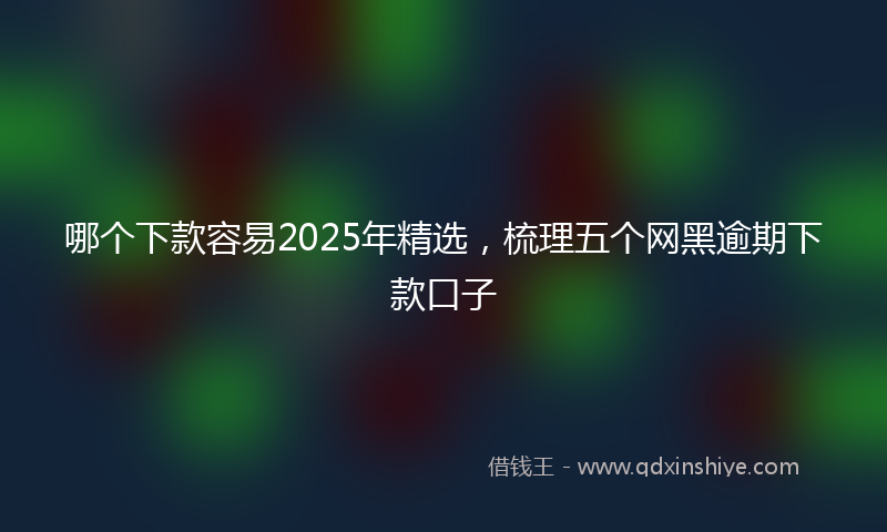 哪个下款容易2025年精选，梳理五个网黑逾期下款口子