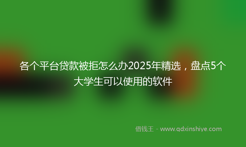 各个平台贷款被拒怎么办2025年精选，盘点5个大学生可以使用的软件