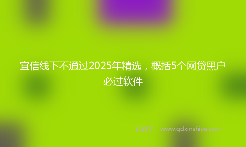 宜信线下不通过2025年精选，概括5个网贷黑户必过软件
