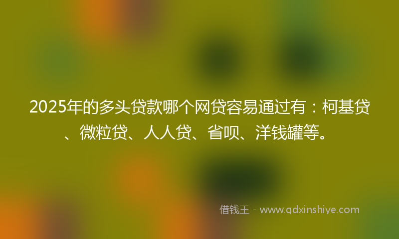 2025年的多头贷款哪个网贷容易通过有：柯基贷、微粒贷、人人贷、省呗、洋钱罐等。