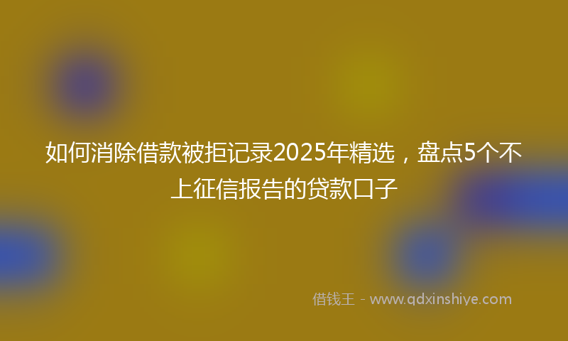 如何消除借款被拒记录2025年精选，盘点5个不上征信报告的贷款口子