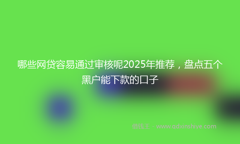 哪些网贷容易通过审核呢2025年推荐，盘点五个黑户能下款的口子
