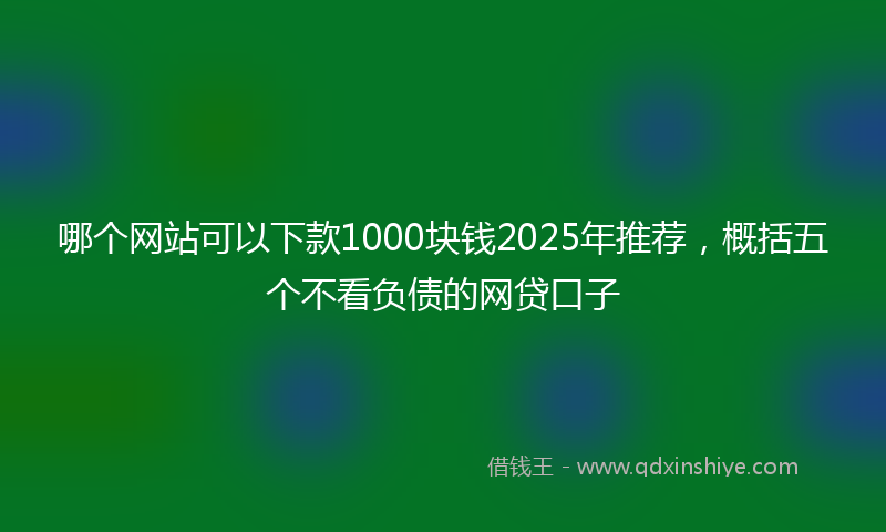 哪个网站可以下款1000块钱2025年推荐，概括五个不看负债的网贷口子