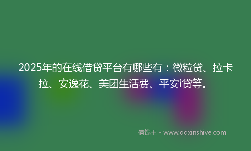 2025年的在线借贷平台有哪些有：微粒贷、拉卡拉、安逸花、美团生活费、平安i贷等。
