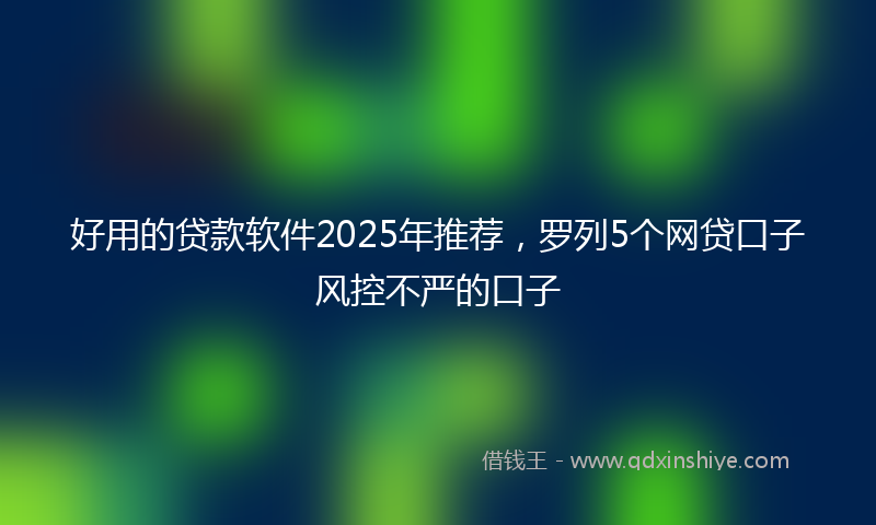 好用的贷款软件2025年推荐，罗列5个网贷口子风控不严的口子
