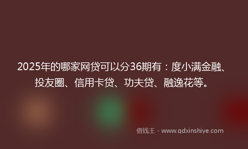 2025年的哪家网贷可以分36期有：度小满金融、投友圈、信用卡贷、功夫贷、融逸花等。