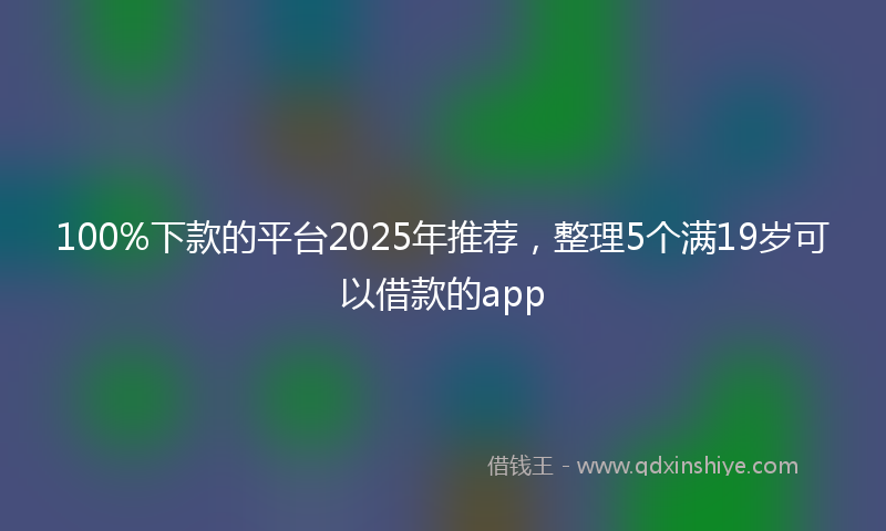 100%下款的平台2025年推荐，整理5个满19岁可以借款的app