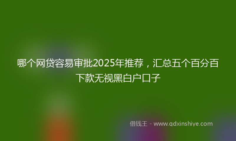 哪个网贷容易审批2025年推荐，汇总五个百分百下款无视黑白户口子