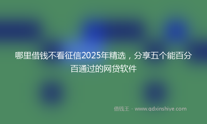 哪里借钱不看征信2025年精选，分享五个能百分百通过的网贷软件