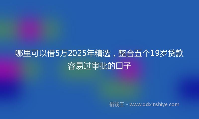 哪里可以借5万2025年精选，整合五个19岁贷款容易过审批的口子