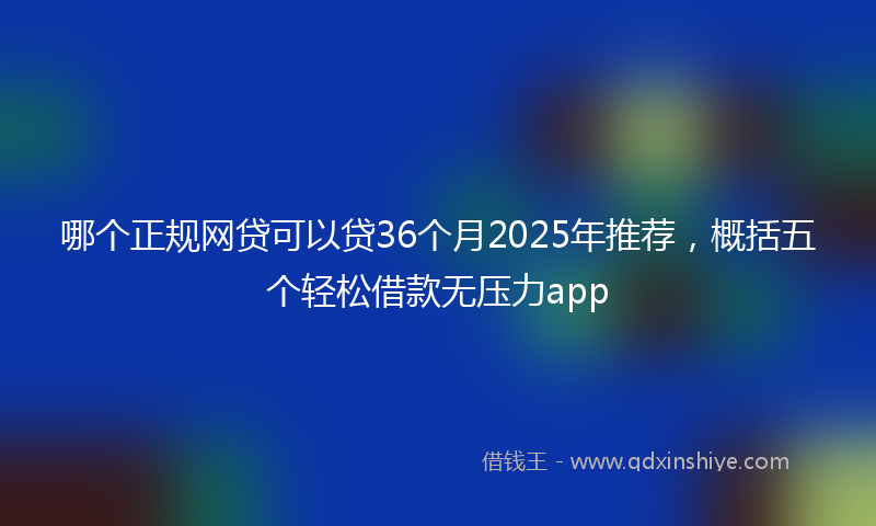 哪个正规网贷可以贷36个月2025年推荐，概括五个轻松借款无压力app