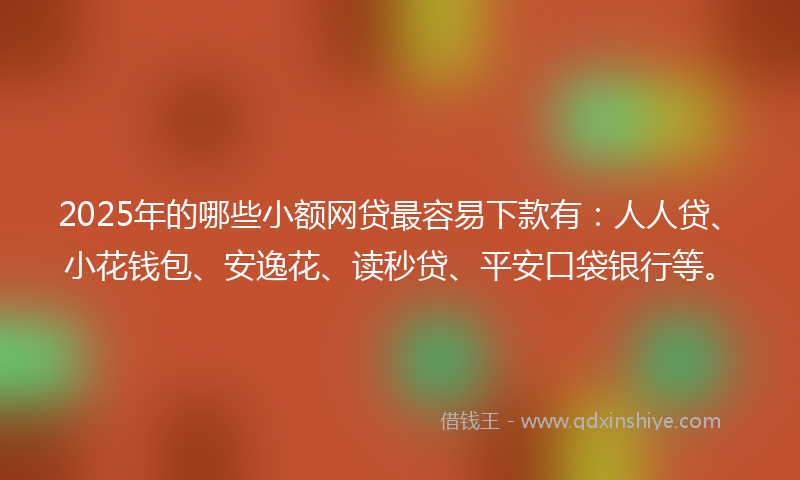 2025年的哪些小额网贷最容易下款有：人人贷、小花钱包、安逸花、读秒贷、平安口袋银行等。