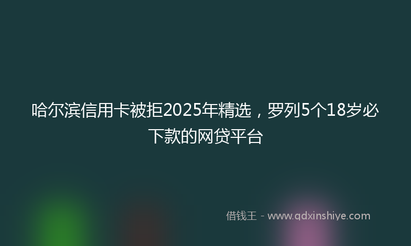 哈尔滨信用卡被拒2025年精选，罗列5个18岁必下款的网贷平台
