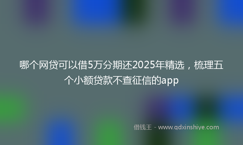 哪个网贷可以借5万分期还2025年精选，梳理五个小额贷款不查征信的app