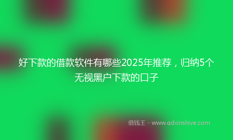 好下款的借款软件有哪些2025年推荐，归纳5个无视黑户下款的口子