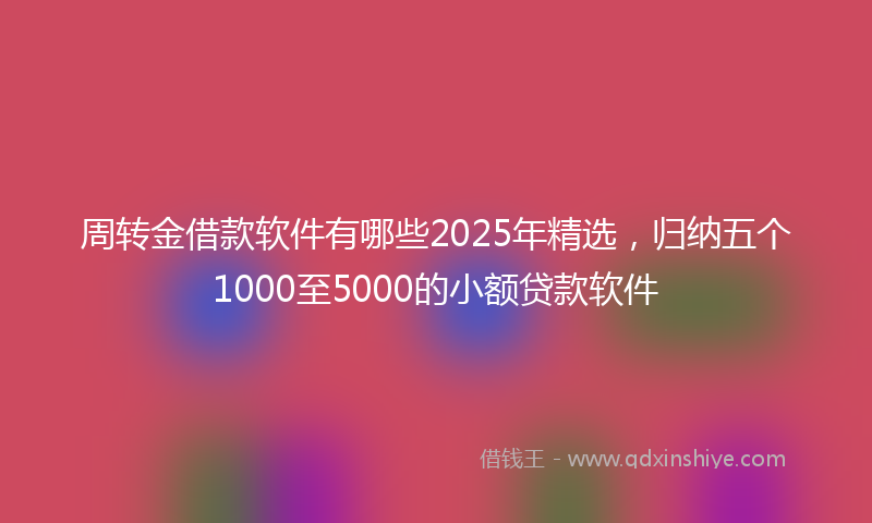 周转金借款软件有哪些2025年精选，归纳五个1000至5000的小额贷款软件