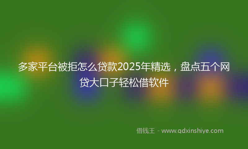 多家平台被拒怎么贷款2025年精选，盘点五个网贷大口子轻松借软件
