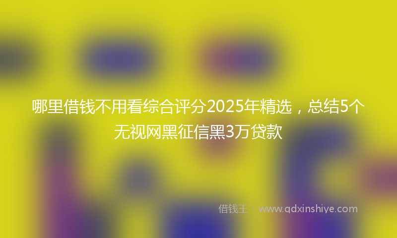 哪里借钱不用看综合评分2025年精选，总结5个无视网黑征信黑3万贷款