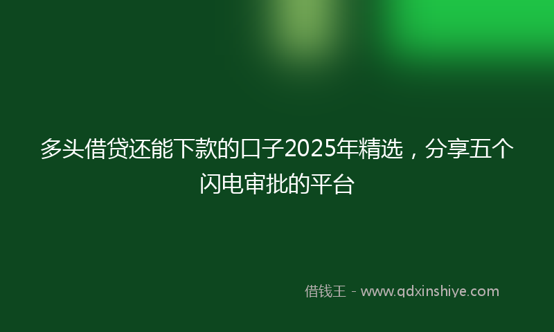 多头借贷还能下款的口子2025年精选，分享五个闪电审批的平台
