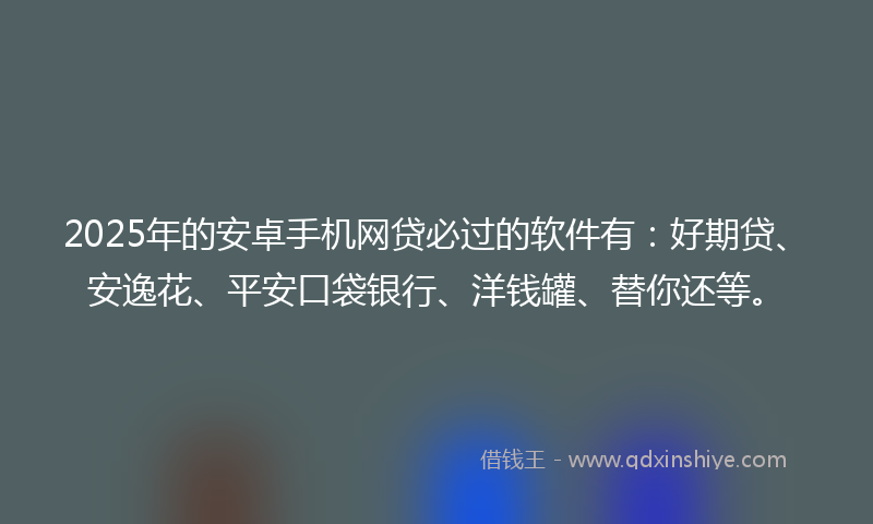 2025年的安卓手机网贷必过的软件有：好期贷、安逸花、平安口袋银行、洋钱罐、替你还等。