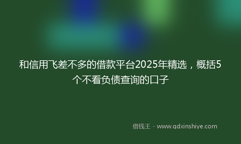和信用飞差不多的借款平台2025年精选，概括5个不看负债查询的口子