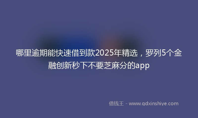 哪里逾期能快速借到款2025年精选，罗列5个金融创新秒下不要芝麻分的app