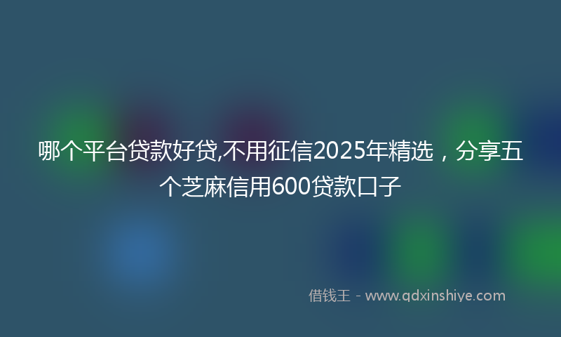 哪个平台贷款好贷,不用征信2025年精选，分享五个芝麻信用600贷款口子