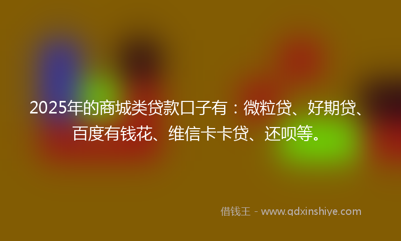 2025年的商城类贷款口子有：微粒贷、好期贷、百度有钱花、维信卡卡贷、还呗等。