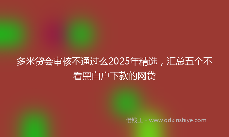 多米贷会审核不通过么2025年精选，汇总五个不看黑白户下款的网贷