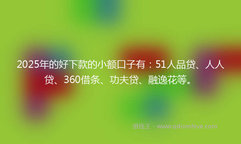 2025年的好下款的小额口子有：51人品贷、人人贷、360借条、功夫贷、融逸花等。