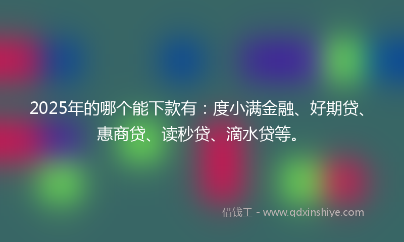 2025年的哪个能下款有：度小满金融、好期贷、惠商贷、读秒贷、滴水贷等。
