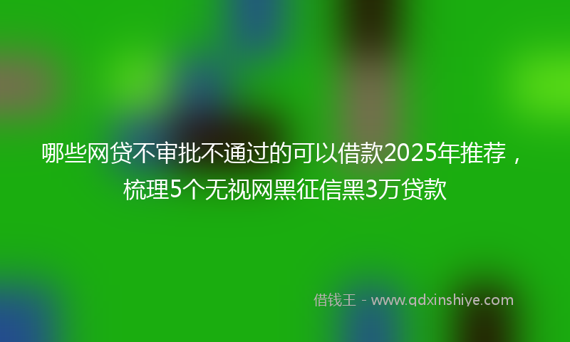 哪些网贷不审批不通过的可以借款2025年推荐，梳理5个无视网黑征信黑3万贷款