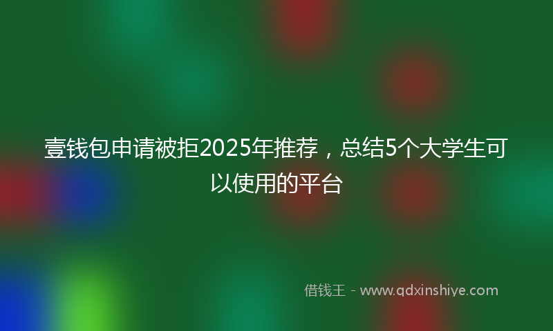 壹钱包申请被拒2025年推荐，总结5个大学生可以使用的平台
