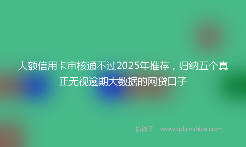 大额信用卡审核通不过2025年推荐，归纳五个真正无视逾期大数据的网贷口子
