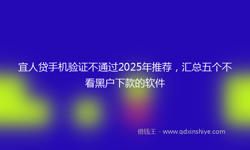 宜人贷手机验证不通过2025年推荐，汇总五个不看黑户下款的软件