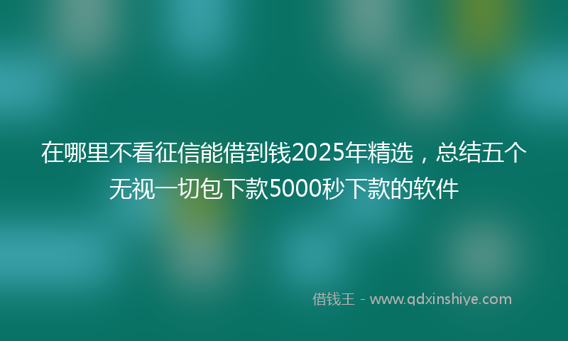 在哪里不看征信能借到钱2025年精选，总结五个无视一切包下款5000秒下款的软件