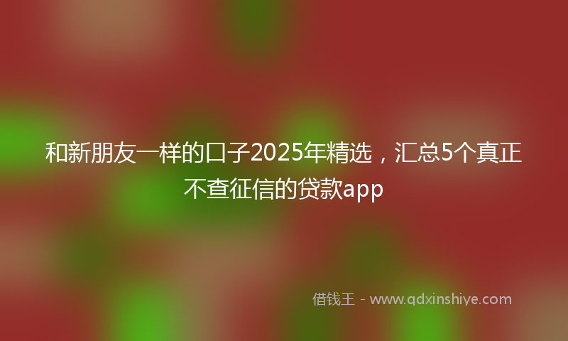和新朋友一样的口子2025年精选，汇总5个真正不查征信的贷款app
