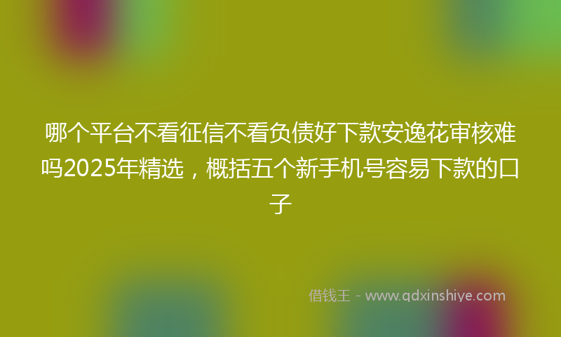 哪个平台不看征信不看负债好下款安逸花审核难吗2025年精选，概括五个新手机号容易下款的口子