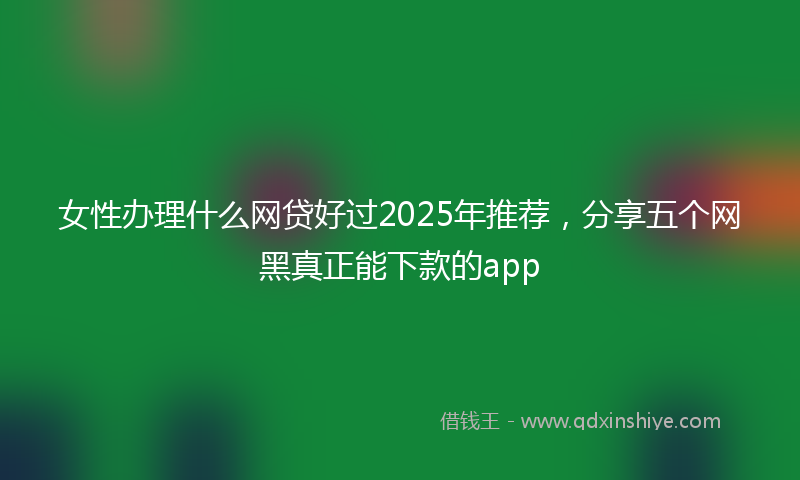 女性办理什么网贷好过2025年推荐，分享五个网黑真正能下款的app