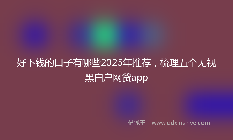 好下钱的口子有哪些2025年推荐，梳理五个无视黑白户网贷app
