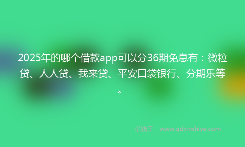 2025年的哪个借款app可以分36期免息有：微粒贷、人人贷、我来贷、平安口袋银行、分期乐等。