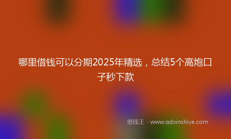 哪里借钱可以分期2025年精选，总结5个高炮口子秒下款
