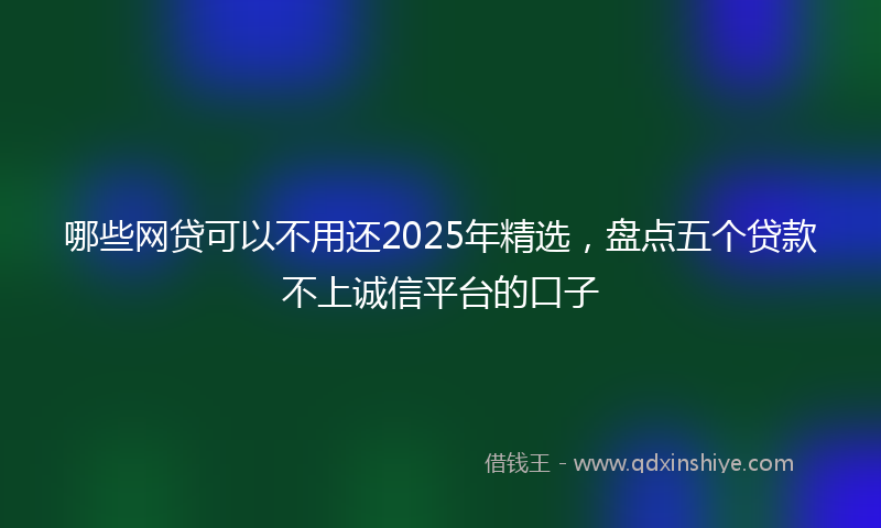 哪些网贷可以不用还2025年精选，盘点五个贷款不上诚信平台的口子