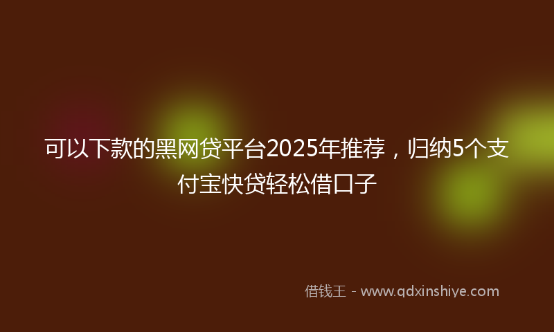 可以下款的黑网贷平台2025年推荐，归纳5个支付宝快贷轻松借口子