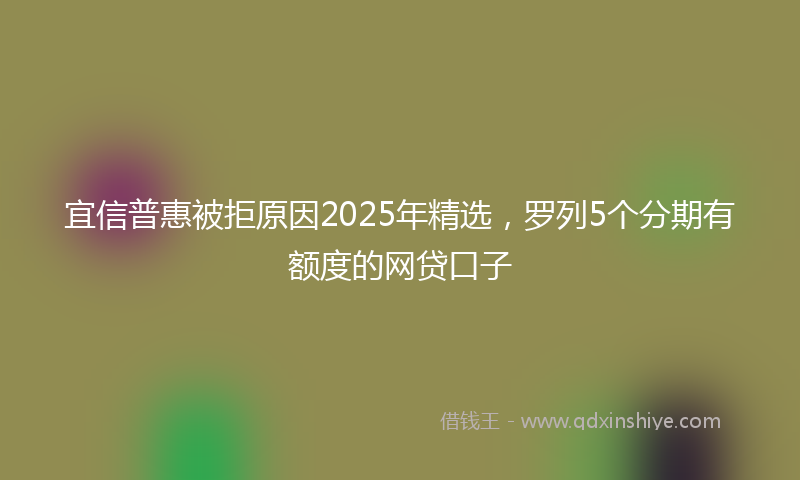 宜信普惠被拒原因2025年精选，罗列5个分期有额度的网贷口子