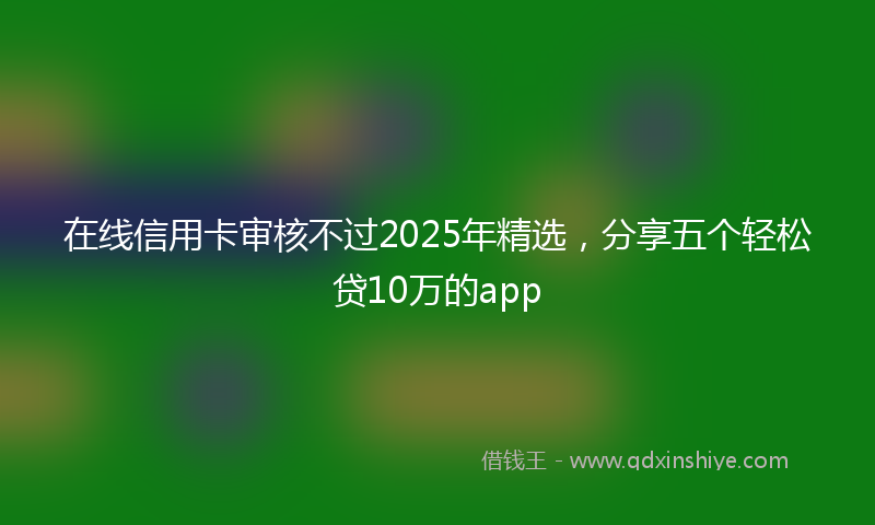 在线信用卡审核不过2025年精选，分享五个轻松贷10万的app