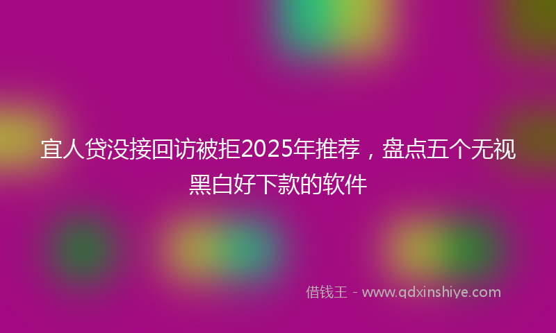 宜人贷没接回访被拒2025年推荐，盘点五个无视黑白好下款的软件