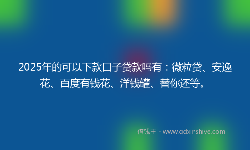 2025年的可以下款口子贷款吗有：微粒贷、安逸花、百度有钱花、洋钱罐、替你还等。