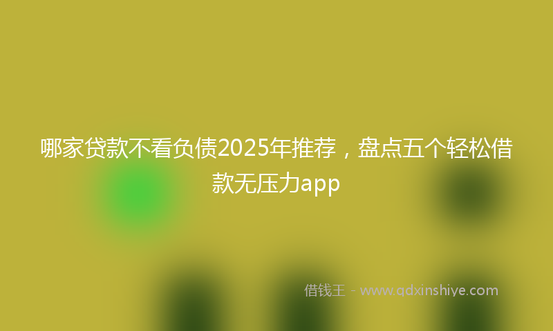 哪家贷款不看负债2025年推荐，盘点五个轻松借款无压力app