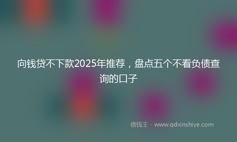 向钱贷不下款2025年推荐，盘点五个不看负债查询的口子